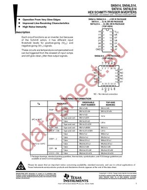 SN7414NSRE4 datasheet  